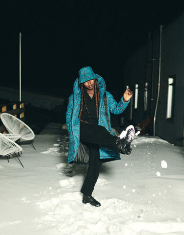 Puffer Coat - Blues Ocean Waves